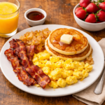 Breakfast menu with prices