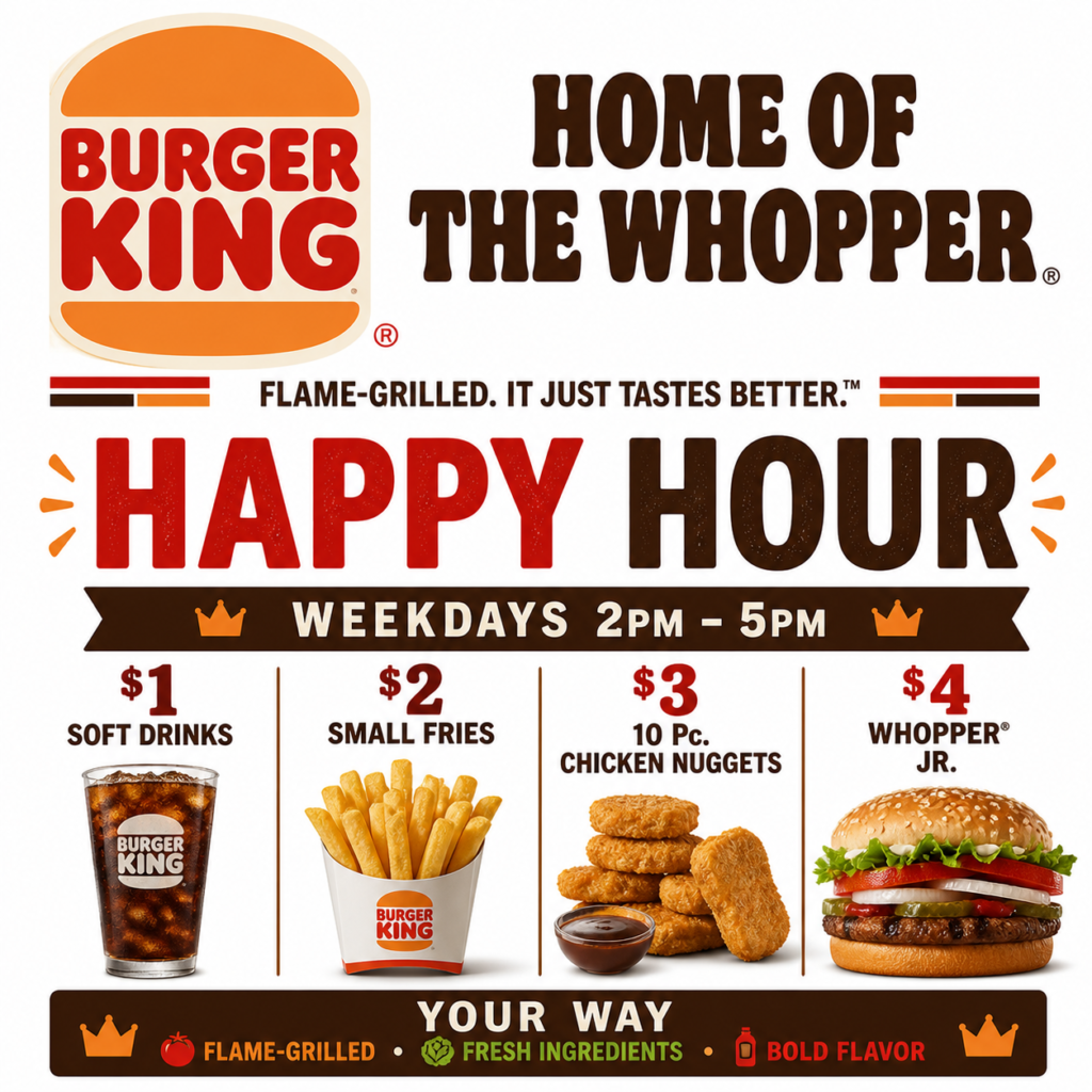 Burger King Happy Hours Updated 2026