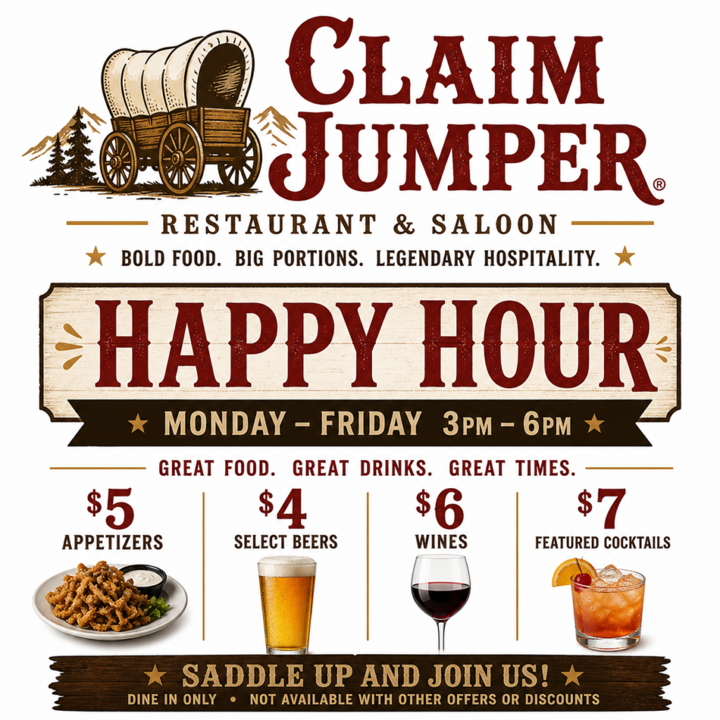 Clain Jumper Happy Hours Updated 2026