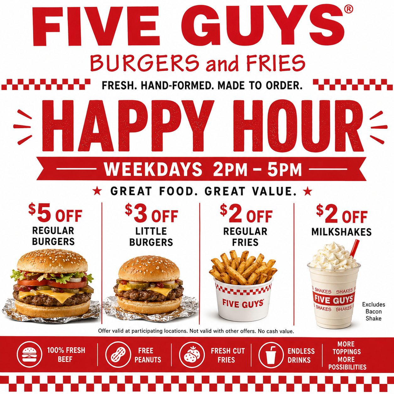 Five Guys Happy Hours Updated 2026