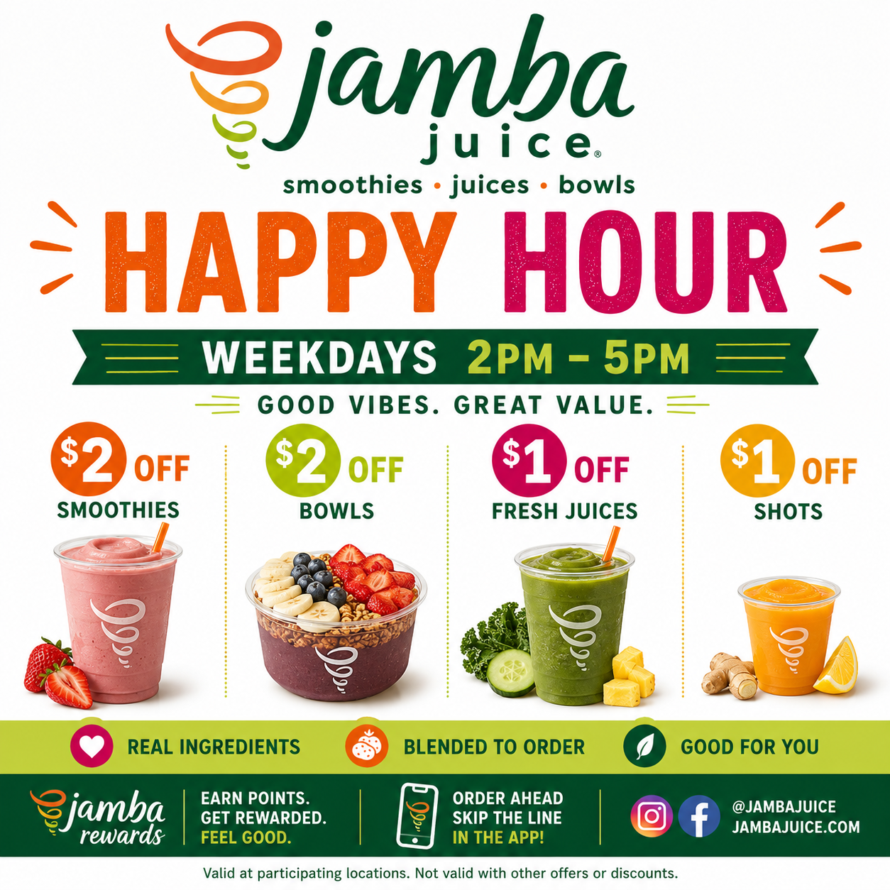 Jamba Juice Happy Hours Updated 2026