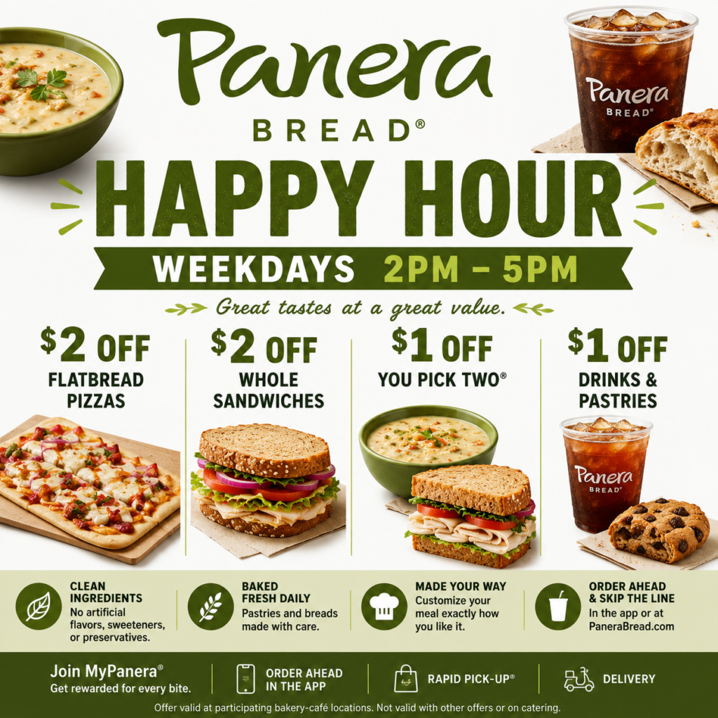 Panera Bread Happy Hours Updated 2026