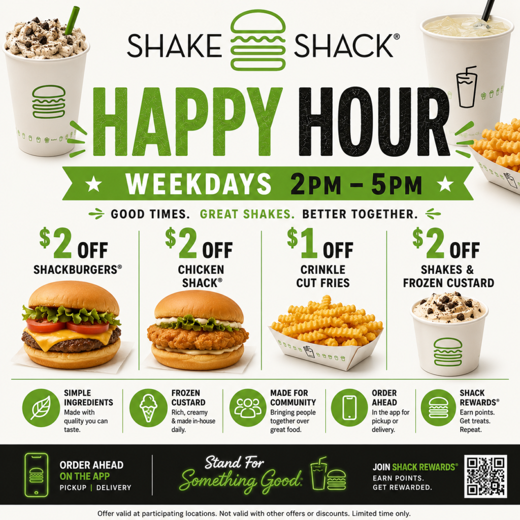 Shake Shack Happy Hours Updated 2026